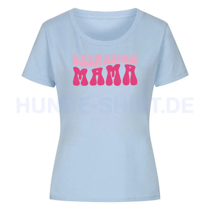 Premium Organic Damen-Shirt "Dalmatiner - Mama" Sky Blue – hunde-shirt.de