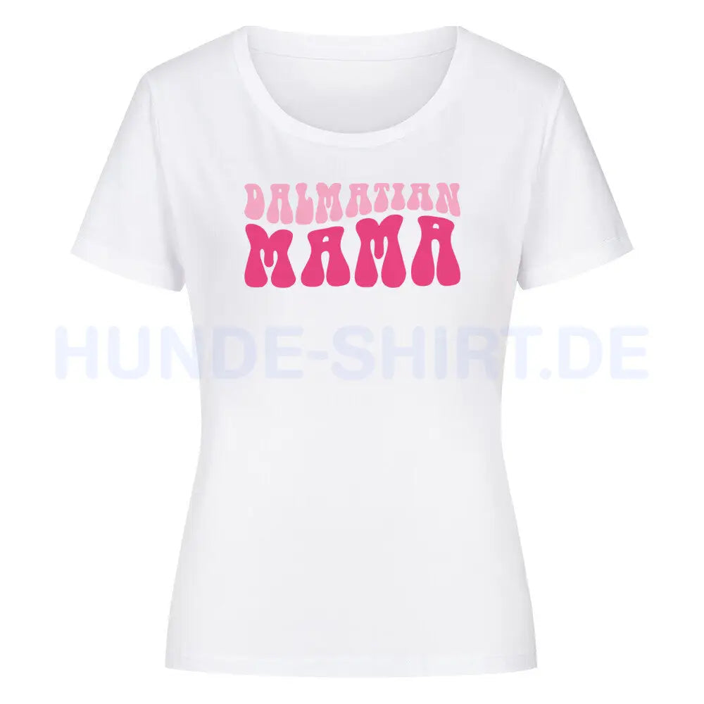 Premium Organic Damen-Shirt "Dalmatiner - Mama" Weiß – hunde-shirt.de