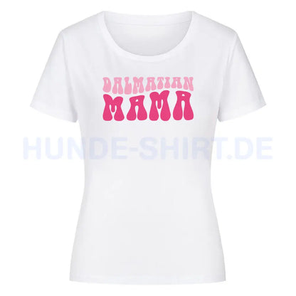 Premium Organic Damen-Shirt "Dalmatiner - Mama" Weiß – hunde-shirt.de