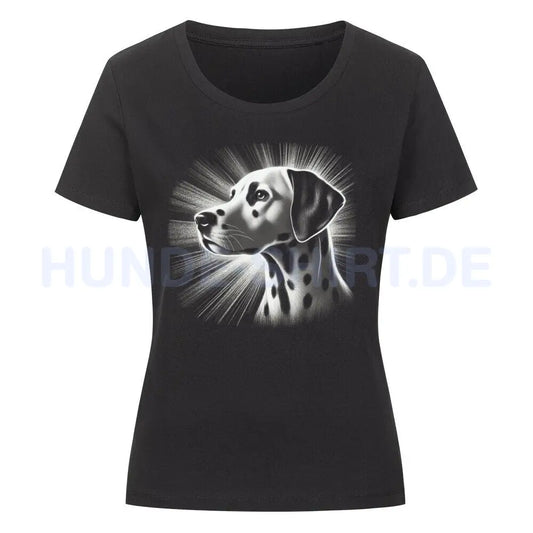 Premium Organic Damen-Shirt "Dalmatiner - Shine" Schwarz – hunde-shirt.de