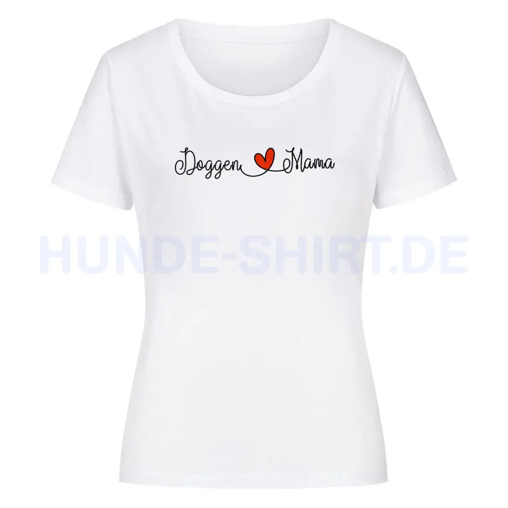 Premium Organic Damen-Shirt "Deutsche Dogge - Mama" Weiß – hunde-shirt.de