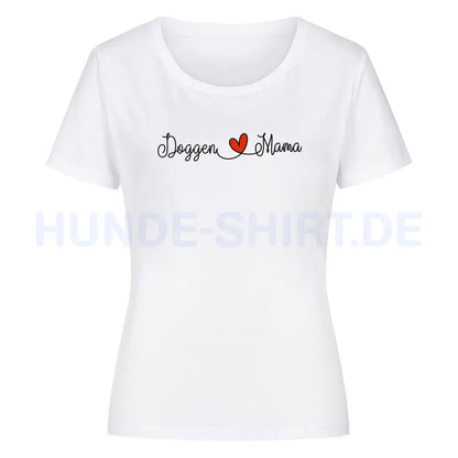 Premium Organic Damen-Shirt "Deutsche Dogge - Mama" Weiß – hunde-shirt.de