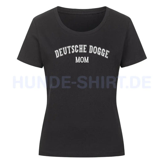 Premium Organic Damen-Shirt "Deutsche Dogge - MOM" Schwarz – hunde-shirt.de