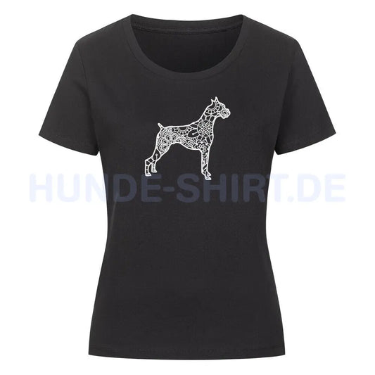 Premium Organic Damen-Shirt "Deutscher Boxer pur" Schwarz – hunde-shirt.de