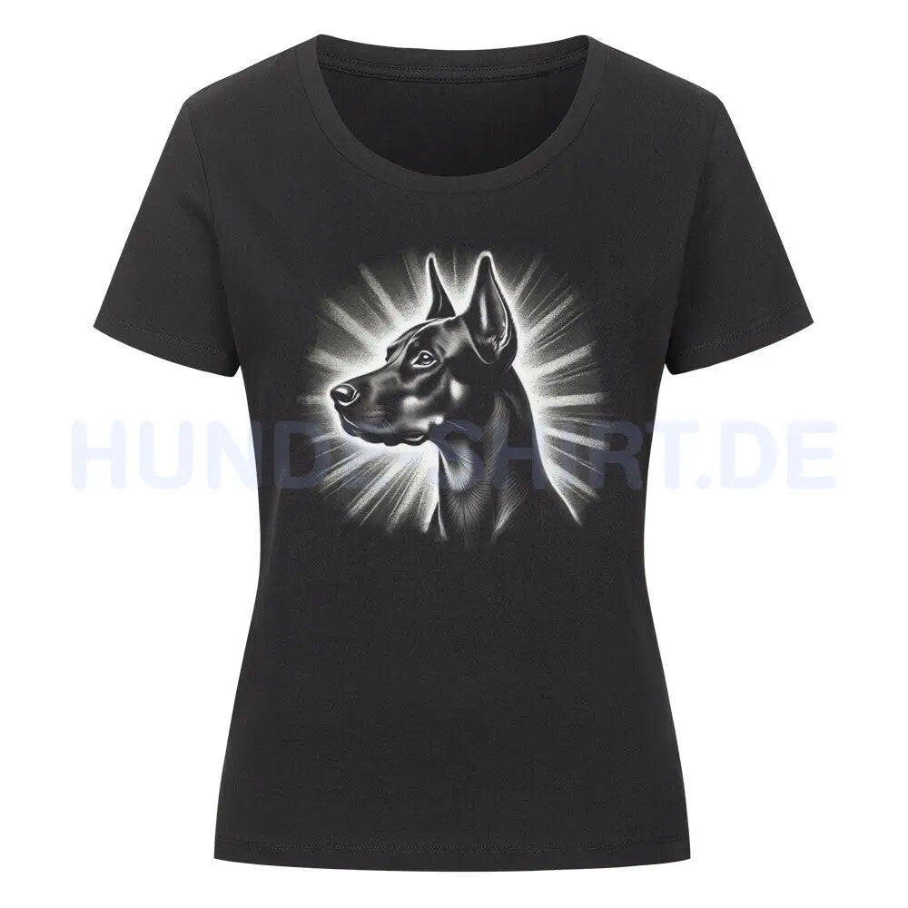 Premium Organic Damen-Shirt "Deutscher Pinscher - Shine" Schwarz – hunde-shirt.de