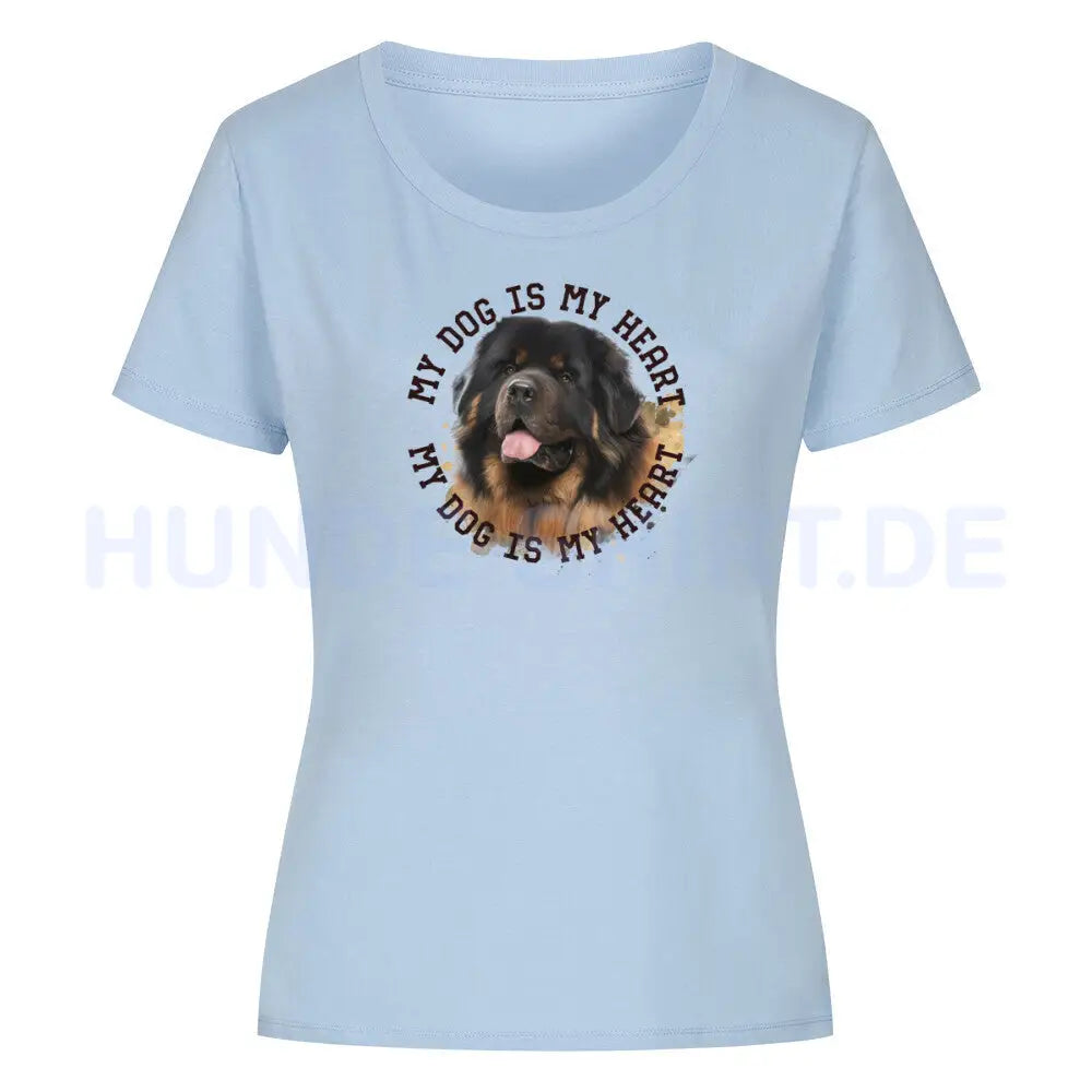 Premium Organic Damen-Shirt "Do Khyi HEART" Sky Blue – hunde-shirt.de