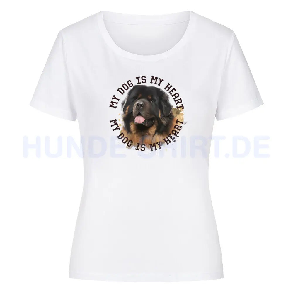 Premium Organic Damen-Shirt "Do Khyi HEART" Weiß – hunde-shirt.de