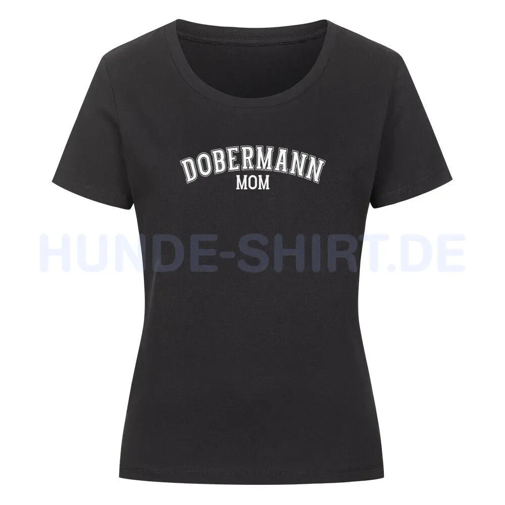 Premium Organic Damen-Shirt "Dobermann - MOM" Schwarz – hunde-shirt.de