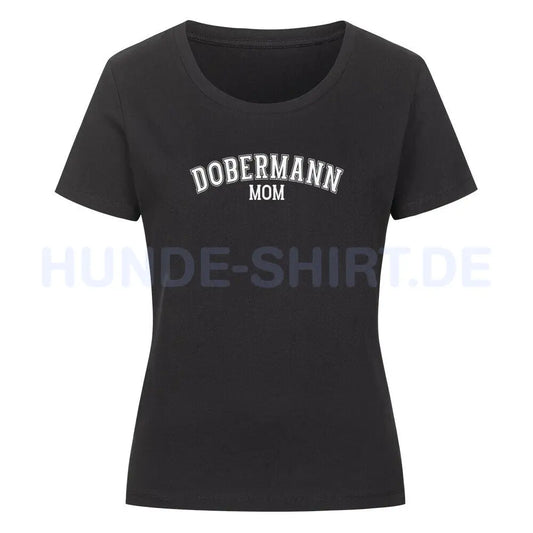 Premium Organic Damen-Shirt "Dobermann - MOM" Schwarz – hunde-shirt.de