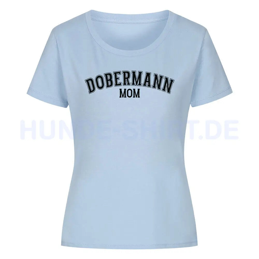 Premium Organic Damen-Shirt "Dobermann - MOM" Sky Blue – hunde-shirt.de