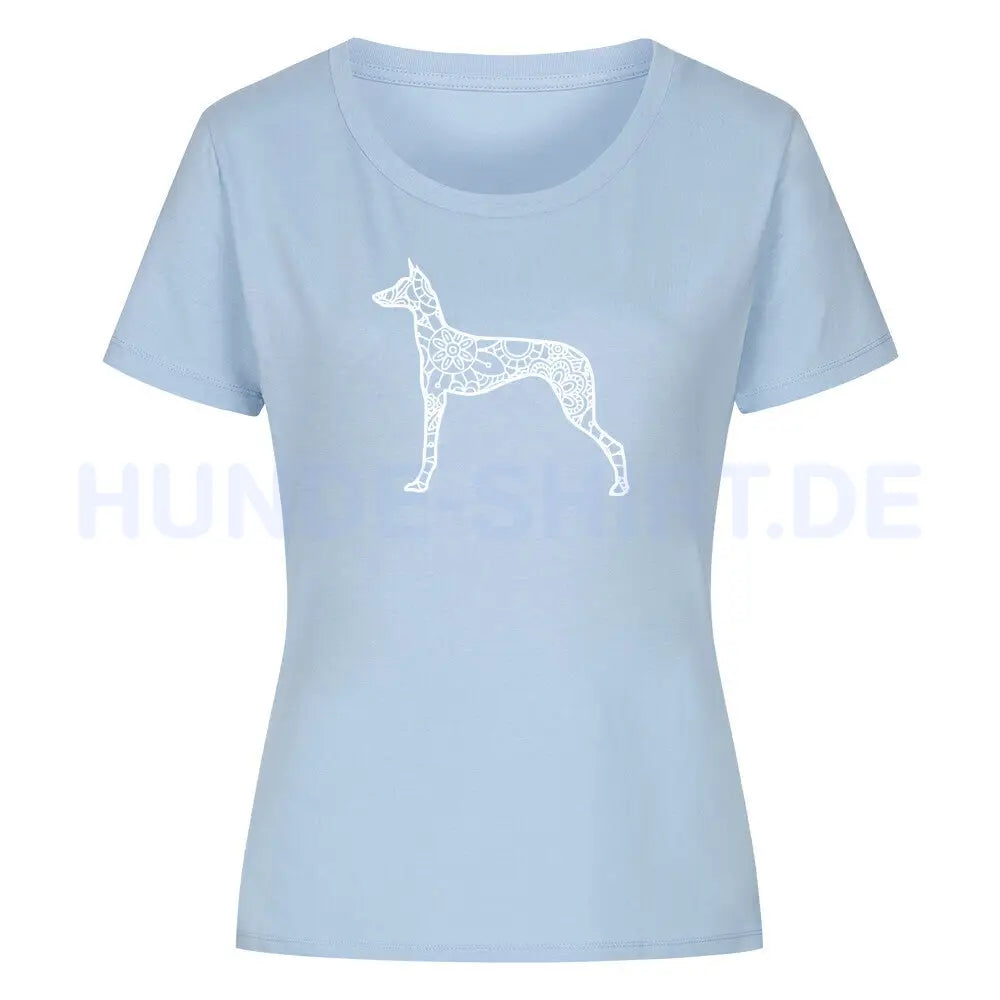 Premium Organic Damen-Shirt "Dobermann pur" Sky Blue – hunde-shirt.de