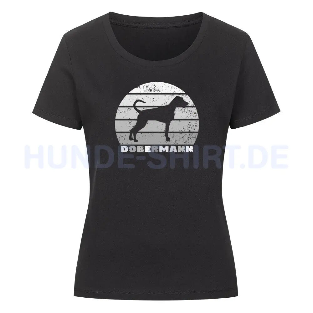 Premium Organic Damen-Shirt "Dobermann S" Schwarz – hunde-shirt.de