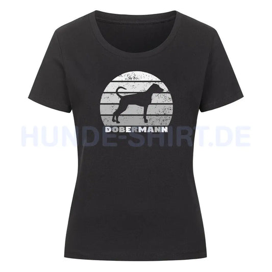 Premium Organic Damen-Shirt "Dobermann S" Schwarz – hunde-shirt.de