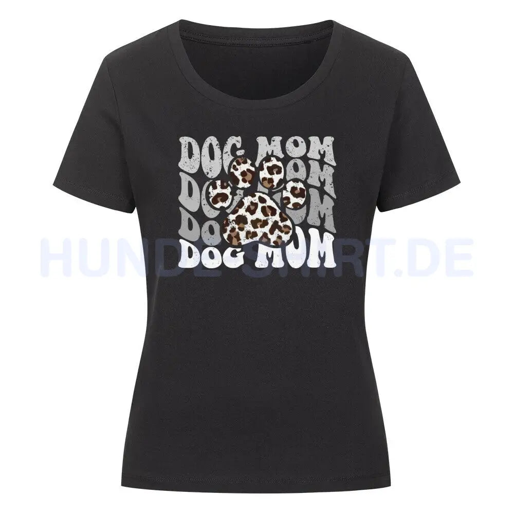 Premium Organic Damen-Shirt "Dog MOM Paw" Schwarz – hunde-shirt.de