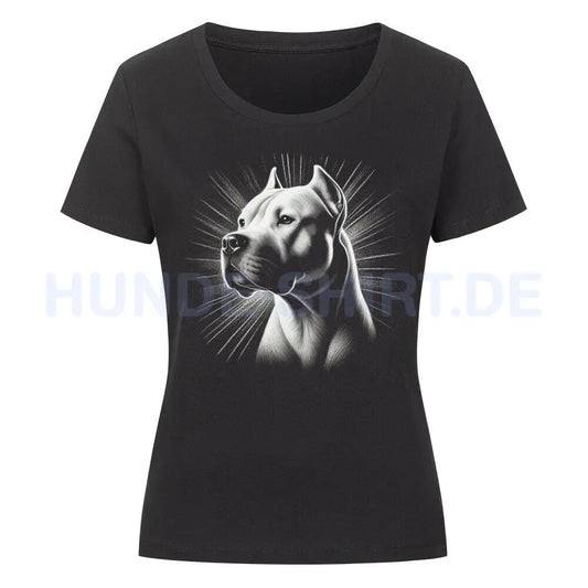 Premium Organic Damen-Shirt "Dogo Argentino - Bright 2" Schwarz – hunde-shirt.de