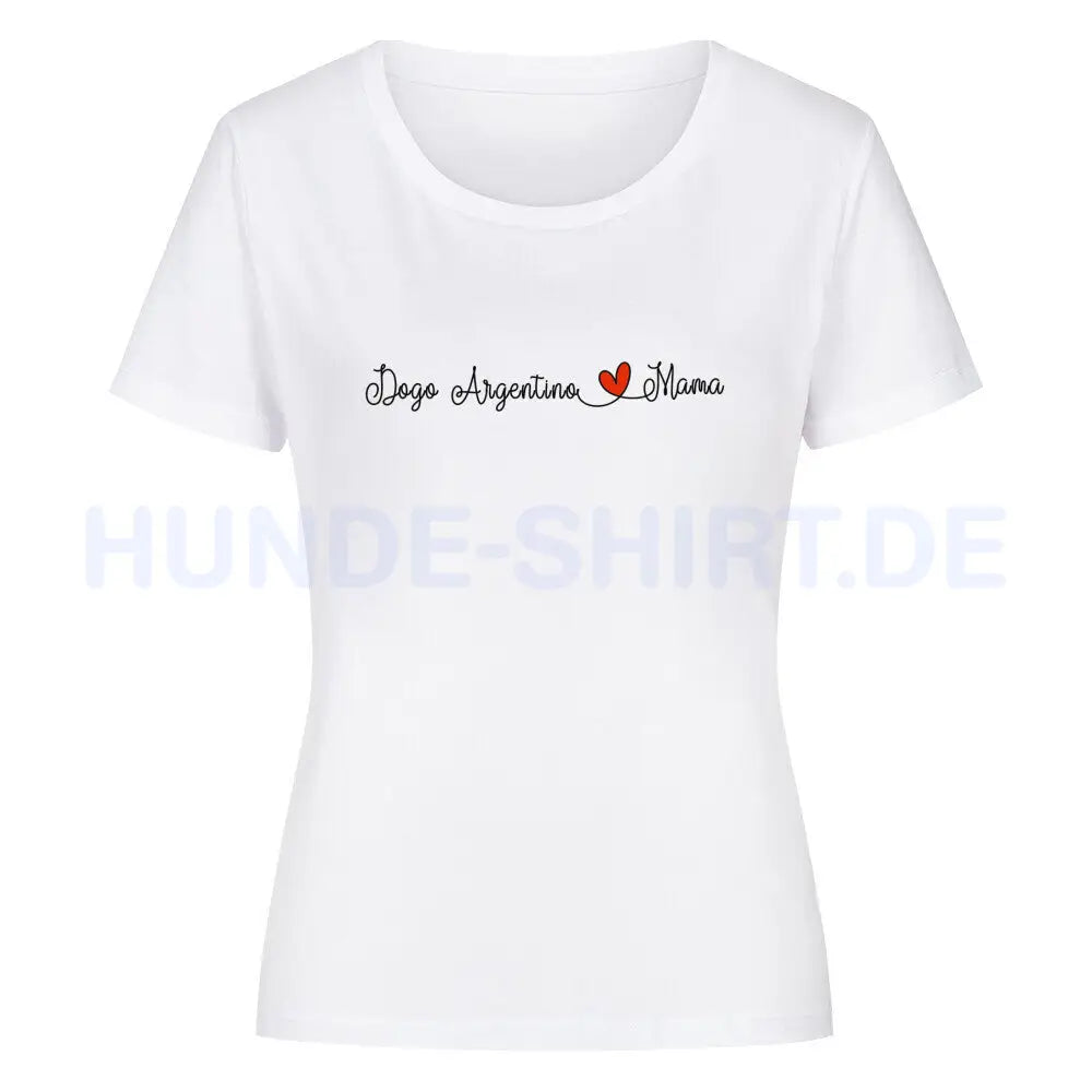 Premium Organic Damen-Shirt "Dogo Argentino - Mama" Weiß – hunde-shirt.de