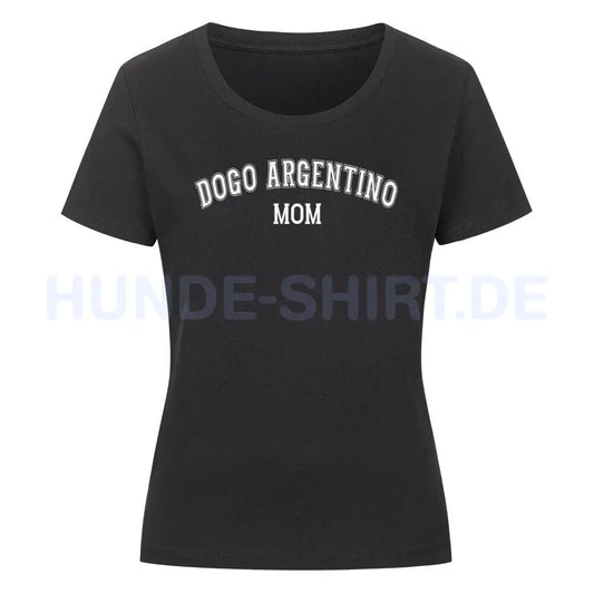 Premium Organic Damen-Shirt "Dogo Argentino - MOM" Schwarz – hunde-shirt.de