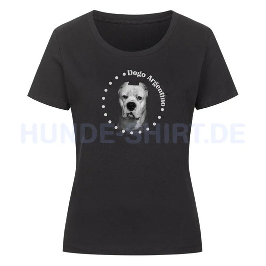 Premium Organic Damen-Shirt "Dogo Argentino Rounded 2" Schwarz – hunde-shirt.de