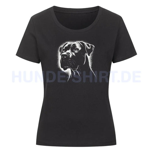 Premium Organic Damen-Shirt "Dogo Argentino Shine" Schwarz – hunde-shirt.de