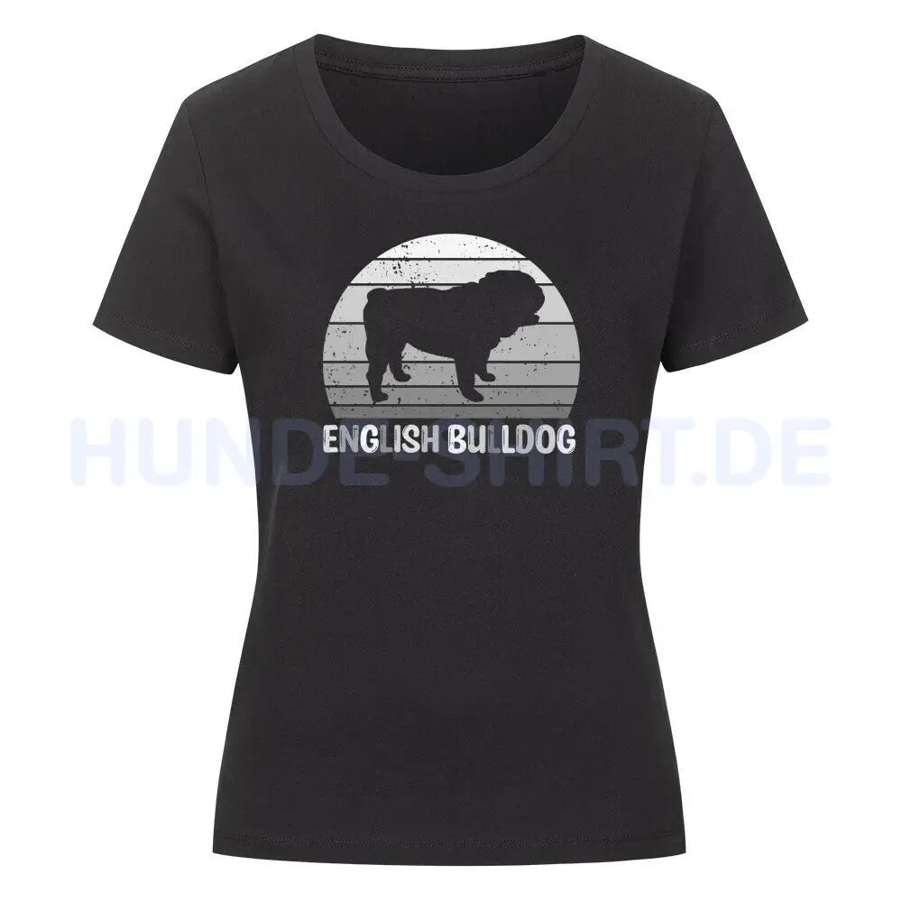 Premium Organic Damen-Shirt "English Bulldog" Schwarz – hunde-shirt.de