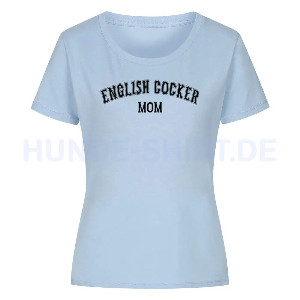 Premium Organic Damen-Shirt "English Cocker - MOM" Sky Blue – hunde-shirt.de