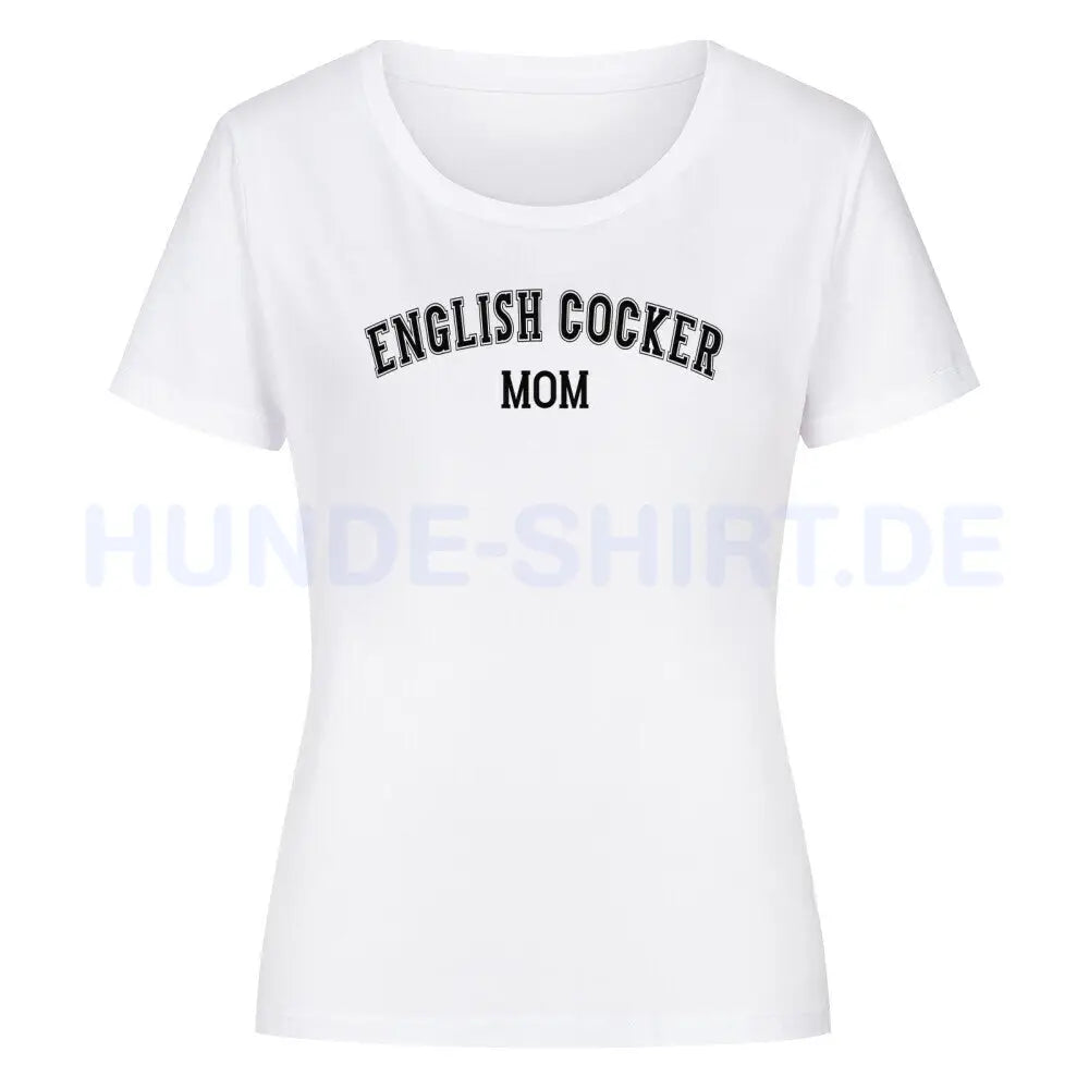 Premium Organic Damen-Shirt "English Cocker - MOM" Weiß – hunde-shirt.de