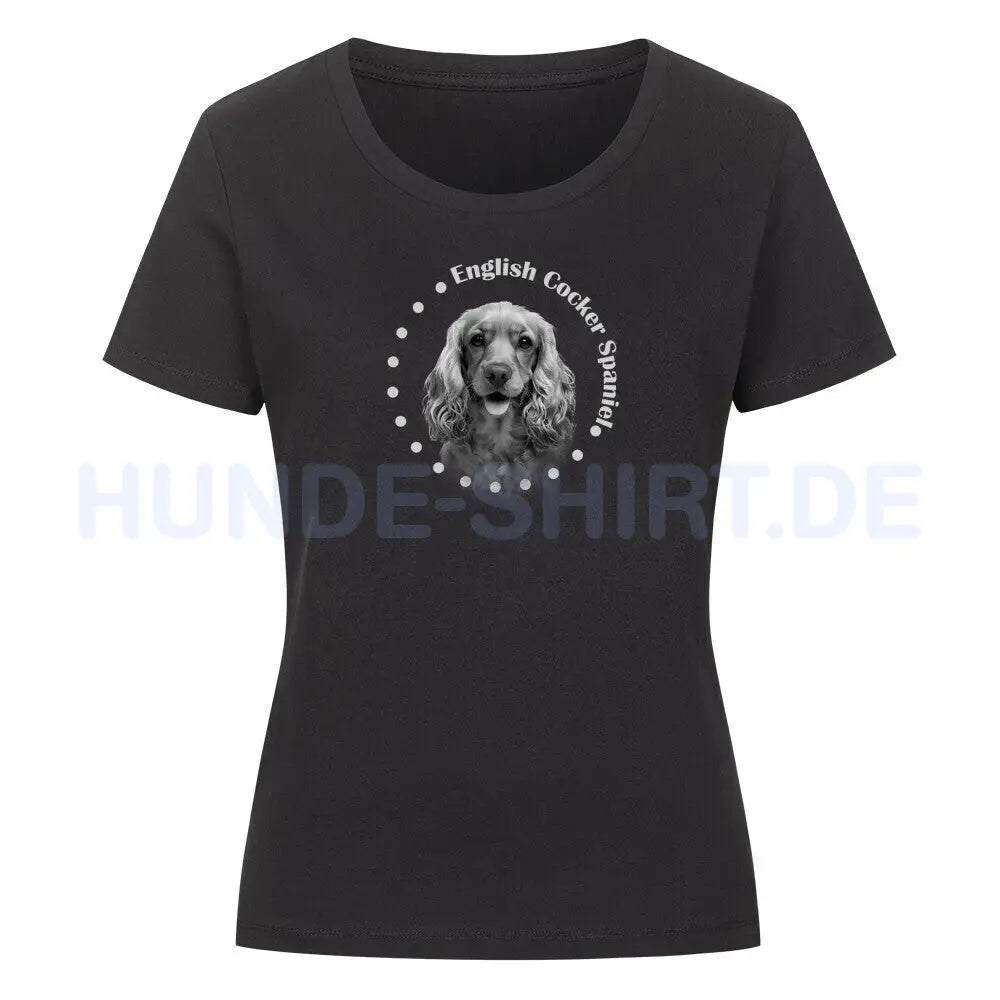 Premium Organic Damen-Shirt "English Cocker Spaniel" Schwarz – hunde-shirt.de