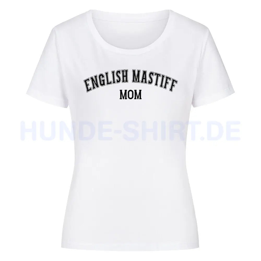 Premium Organic Damen-Shirt "English Mastiff - MOM" Weiß – hunde-shirt.de