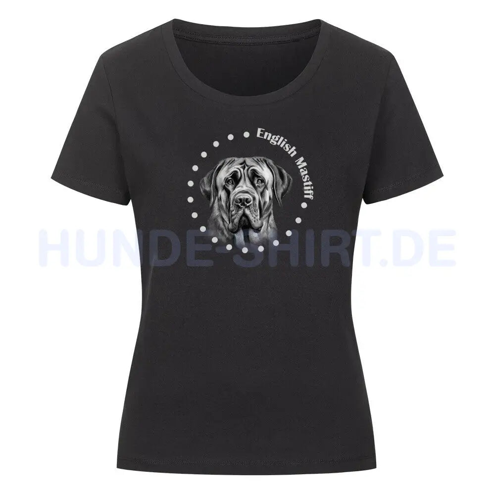 Premium Organic Damen-Shirt "English Mastiff R" Schwarz – hunde-shirt.de