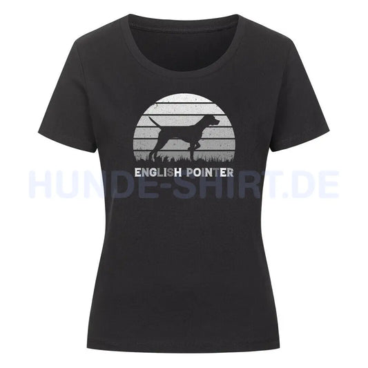 Premium Organic Damen-Shirt "English Pointer" Schwarz – hunde-shirt.de