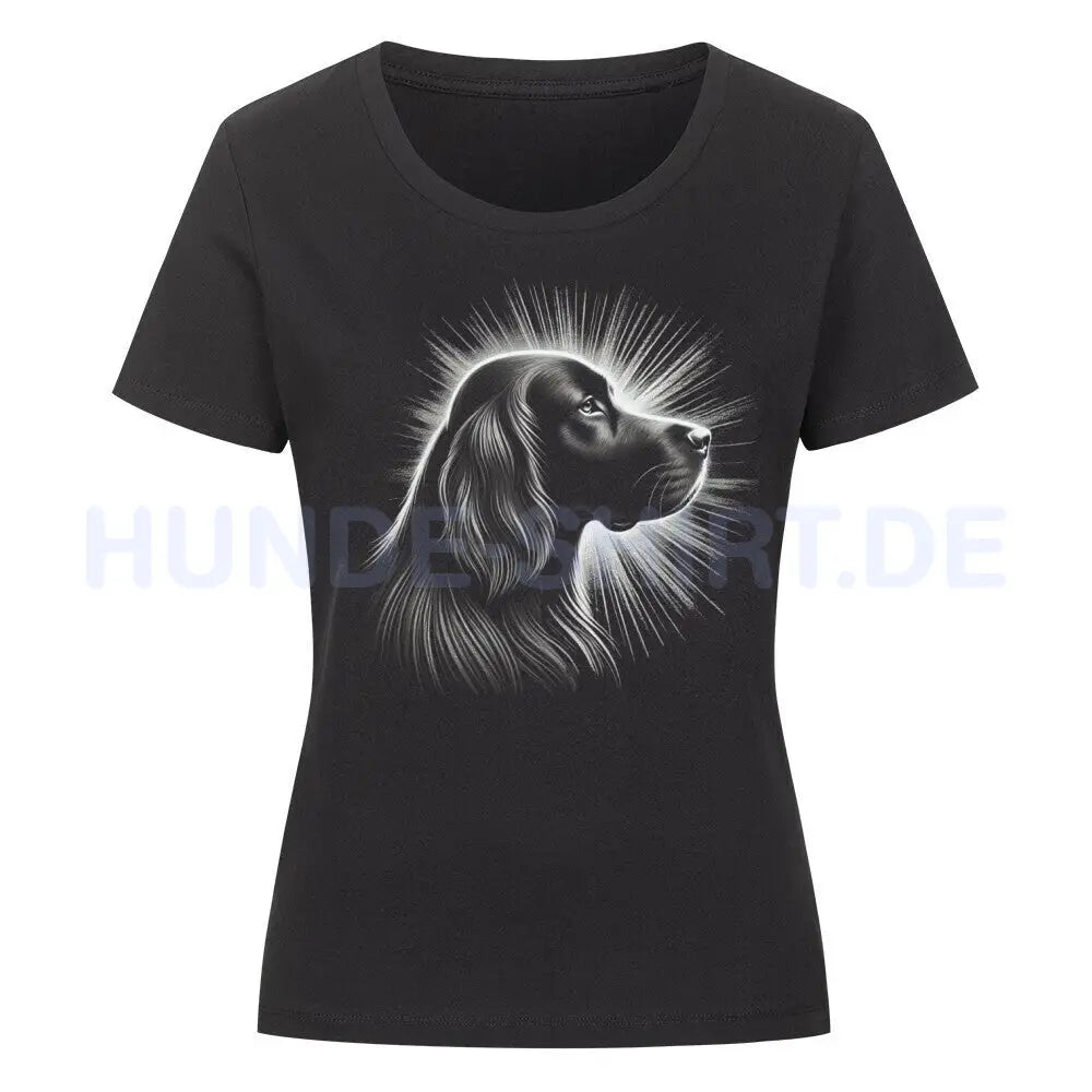 Premium Organic Damen-Shirt "English Setter - Shine" Schwarz – hunde-shirt.de