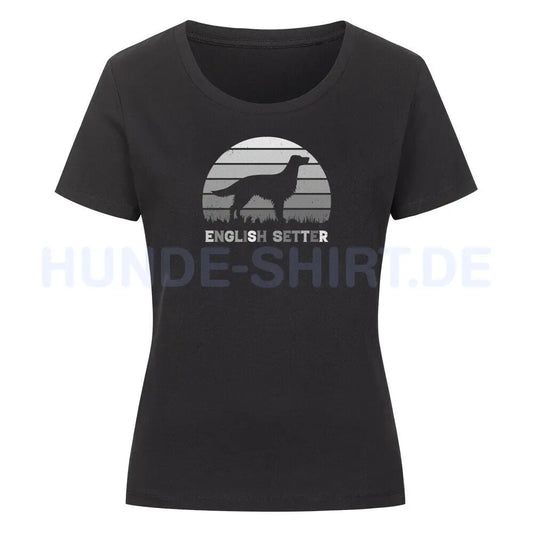 Premium Organic Damen-Shirt "English Setter" Schwarz – hunde-shirt.de