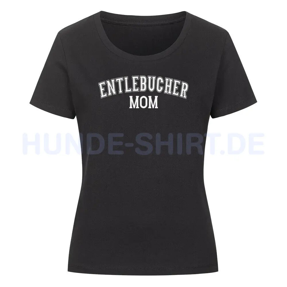 Premium Organic Damen-Shirt "Entlebucher - MOM" Schwarz – hunde-shirt.de