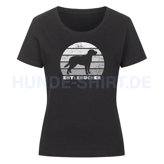 Premium Organic Damen-Shirt "Entlebucher Sennenhund" Schwarz – hunde-shirt.de