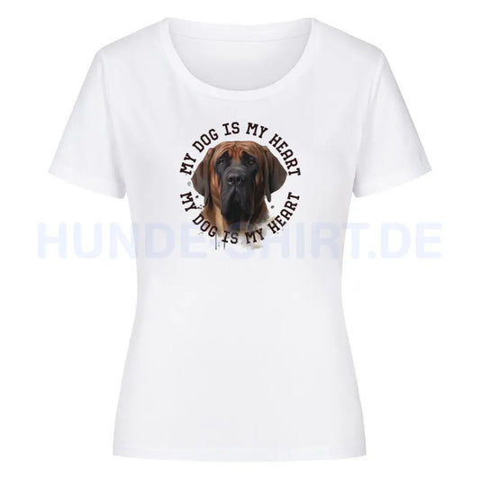 Premium Organic Damen-Shirt "Fila Brasileiro HEART" Weiß – hunde-shirt.de