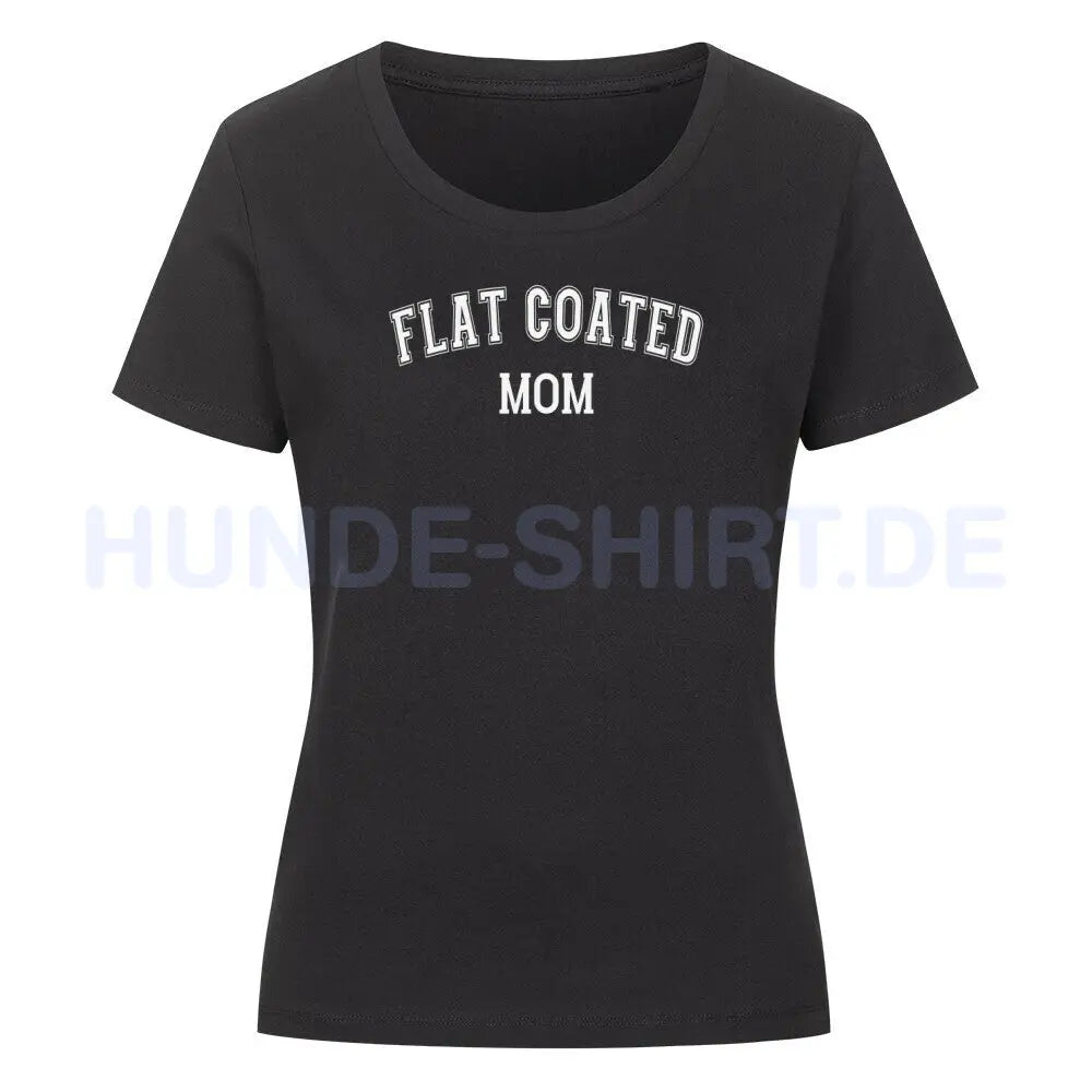 Premium Organic Damen-Shirt "Flat Coated - MOM" Schwarz – hunde-shirt.de