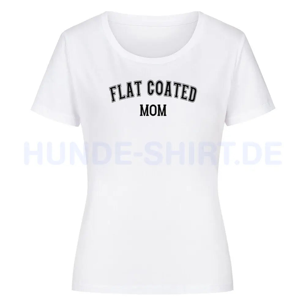 Premium Organic Damen-Shirt "Flat Coated - MOM" Weiß – hunde-shirt.de