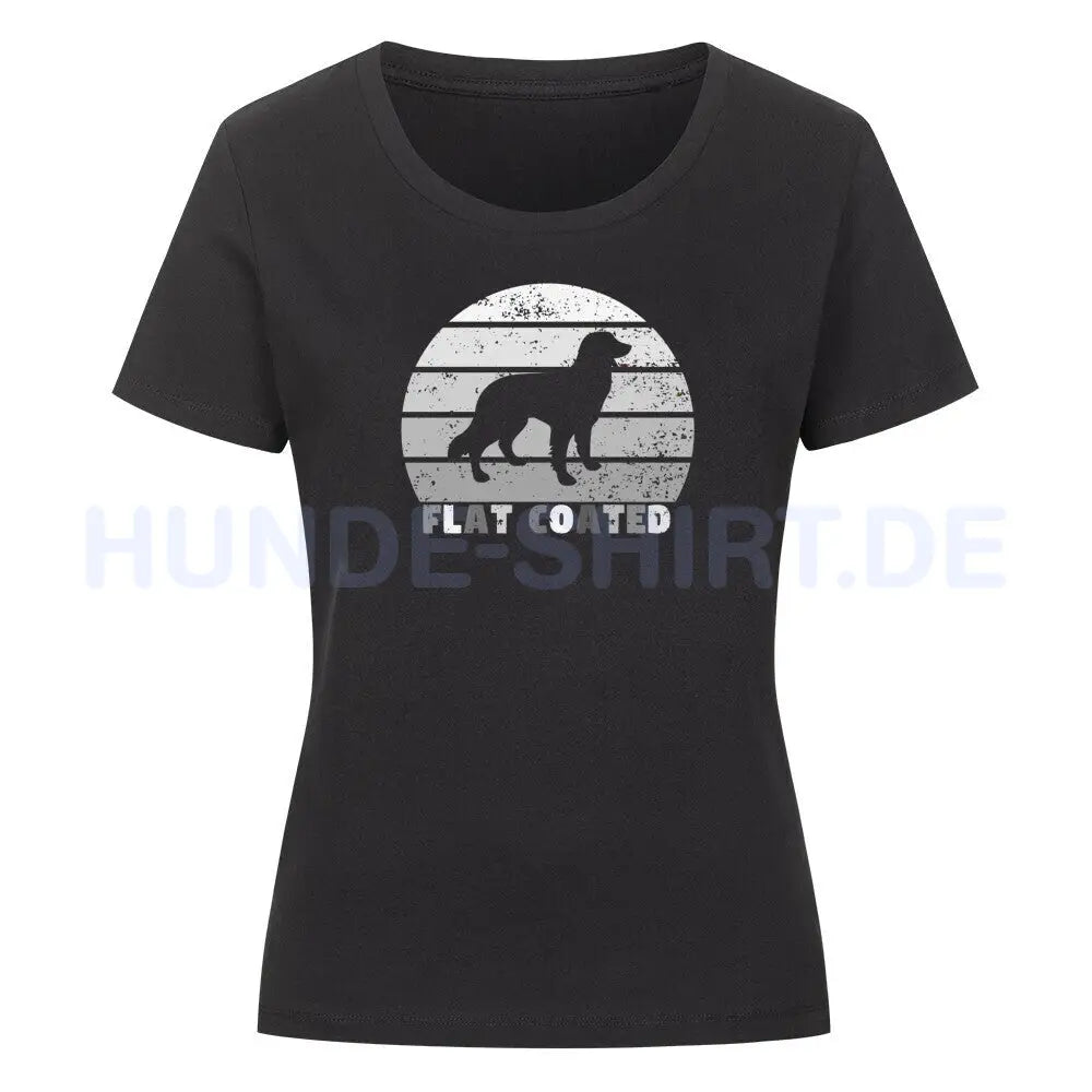 Premium Organic Damen-Shirt "Flat Coated Retriever S" Schwarz – hunde-shirt.de