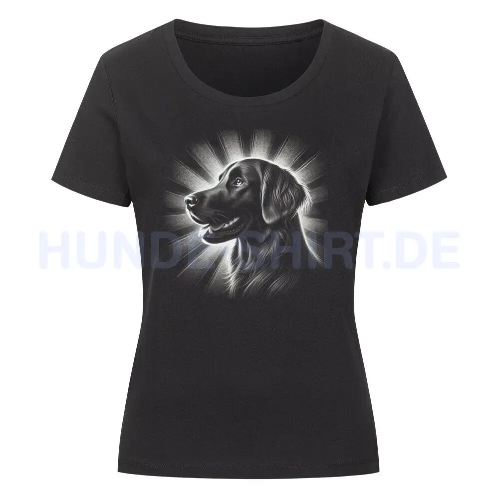 Premium Organic Damen-Shirt "Flat Coated Retriever - Shine" Schwarz – hunde-shirt.de