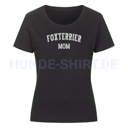 Premium Organic Damen-Shirt "Foxterrier - MOM" Schwarz – hunde-shirt.de