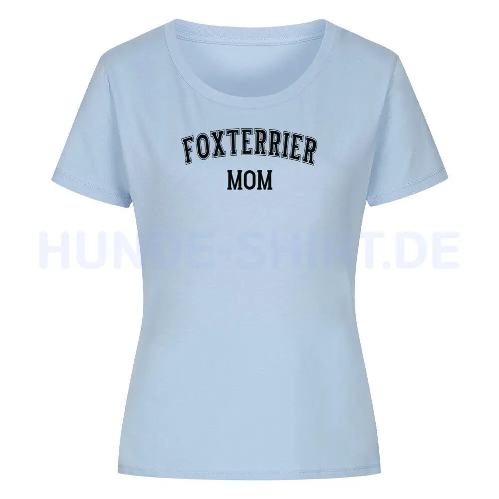 Premium Organic Damen-Shirt "Foxterrier - MOM" Sky Blue – hunde-shirt.de