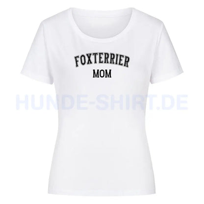 Premium Organic Damen-Shirt "Foxterrier - MOM" Weiß – hunde-shirt.de