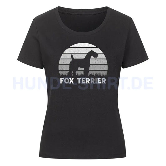 Premium Organic Damen-Shirt "Foxterrier S" Schwarz – hunde-shirt.de