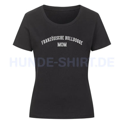 Premium Organic Damen-Shirt "Französische Bulldogge - MOM" Schwarz – hunde-shirt.de