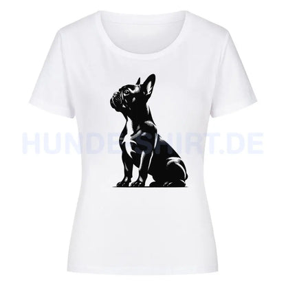 Premium Organic Damen-Shirt "Frenchie - My Love" Weiß – hunde-shirt.de