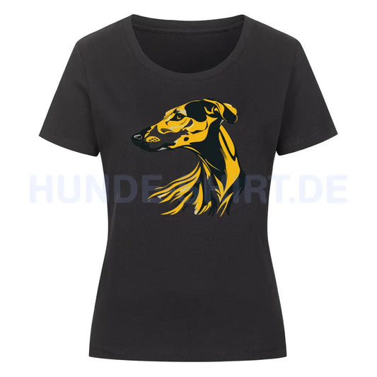 Premium Organic Damen-Shirt "Galgo - Rush" Schwarz – hunde-shirt.de