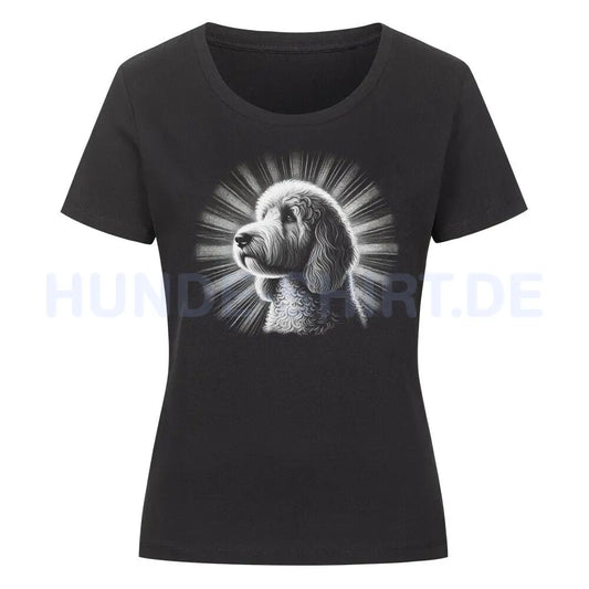 Premium Organic Damen-Shirt "Golden Doodle - Shine" Schwarz – hunde-shirt.de