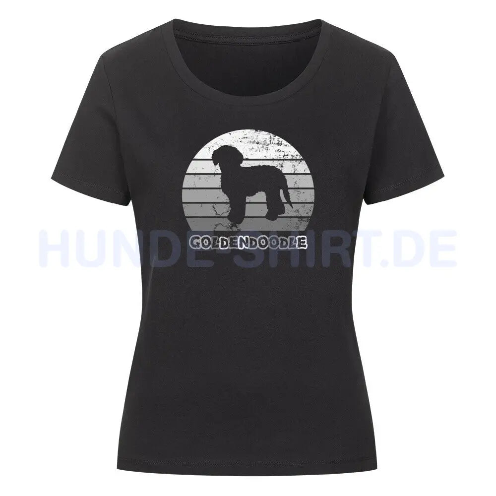 Premium Organic Damen-Shirt "Golden Doodle" Schwarz – hunde-shirt.de