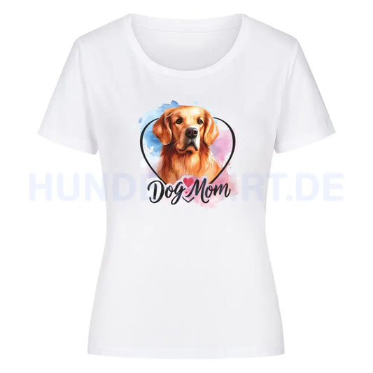 Premium Organic Damen-Shirt "Golden Retriever - Dog Mom" Weiß – hunde-shirt.de