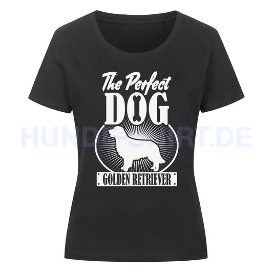 Premium Organic Damen-Shirt "Golden Retriever - Perfect Dog" Schwarz – hunde-shirt.de